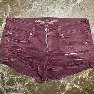 American Eagle Outfitters Women's Dark Purple Jean Shorts Size 6 GC